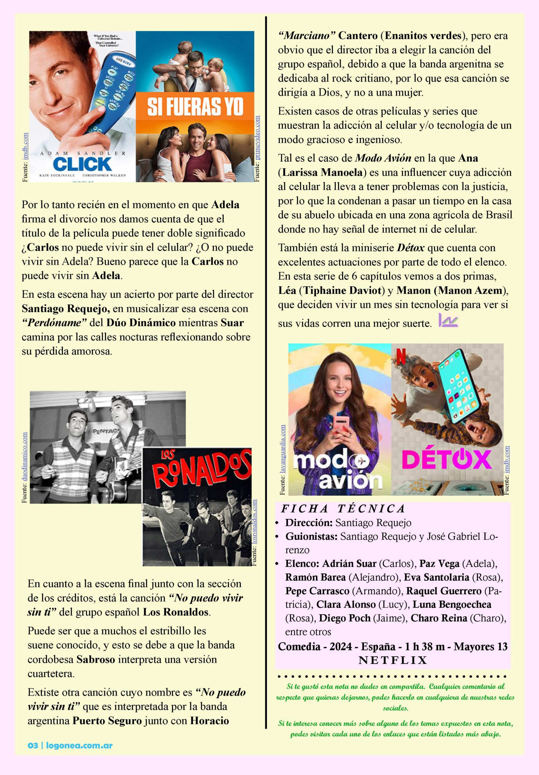 Adrian suar no puedo vivir sin ti netflix española españa movil celular logonea paz vega santiago requejo modo duo dinamico los ronaldos perdoname modo avion detox