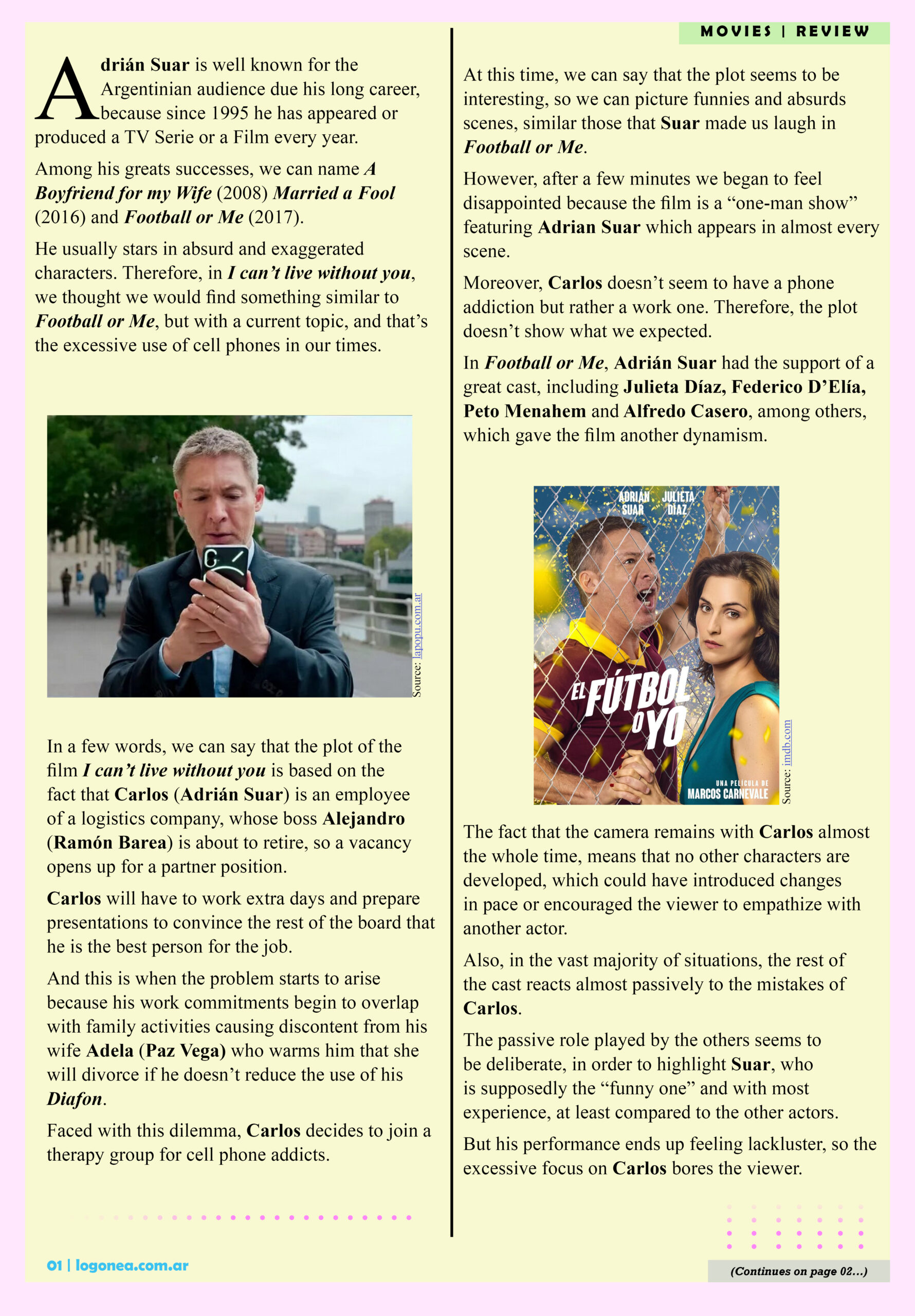 Adrian suar I can't live without you football or me netflix, mobile phone cell addiction diafon paz vega logonea ramon barea